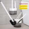 Wall-Mounted Bathroom Cleaning Set: Plastic Toilet Brush & Plunger Combo