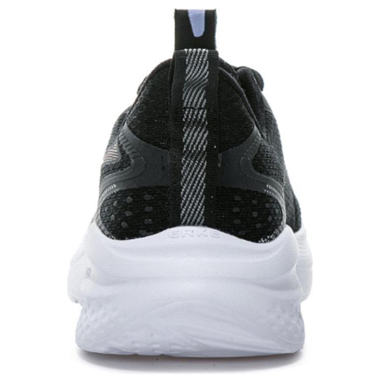 Hongxing Erke Comfortable Breathable Shock Absorbing Wear Resistant Low Top Casual Running Shoes Women Sneaker Black White 12123203283-004