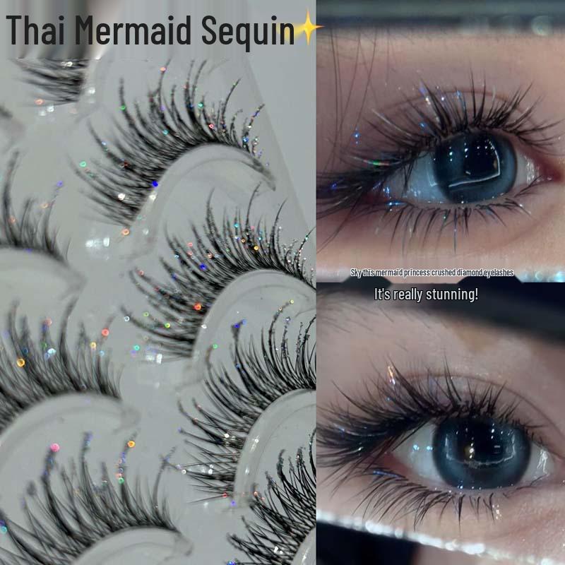 Honig Elfen Fee Strass Falsche Wimpern - Kühl & Klar, Einteilig für Cosplay & Sternenlicht Fotogene Looks