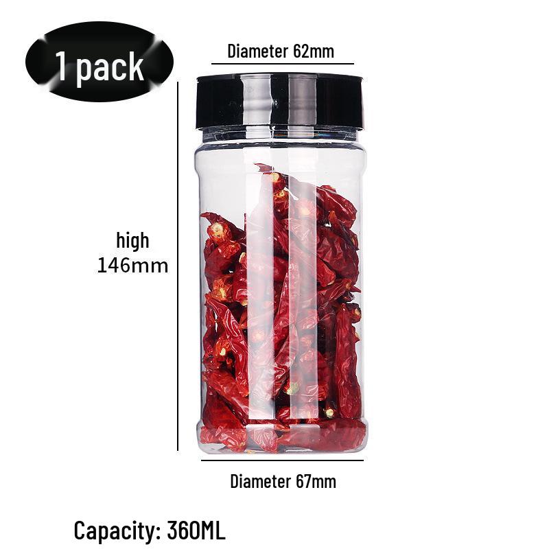 Transparent Flip-Top Spice Bottle - Refillable Pepper Shaker & Salt Dispenser (100/170/250/360ml)