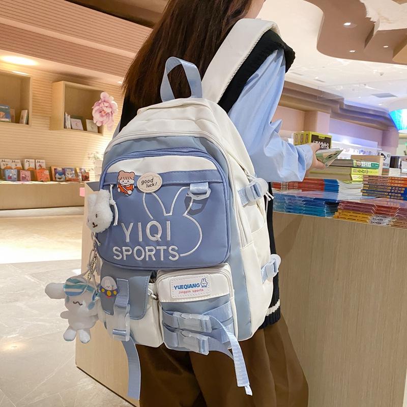 2025 Student Casual Color Block Backpack - Autumn/Winter Japanese Niche Design