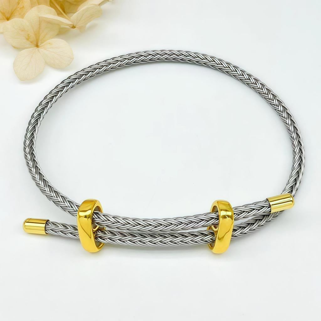 DIY Verstellbares Perlenarmband aus Stahldraht mit 8-Figur-Schnalle