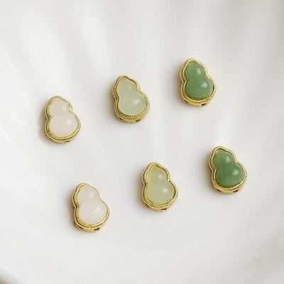 Vergoldetes Jade-Kürbisperlen-Armband für DIY-Schmuck und Halskettenherstellung