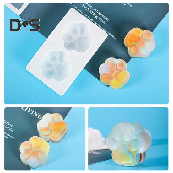 Eco-Friendly Casting Mold 2 Cavity Useful Cat Claw Shape Silicone Mold