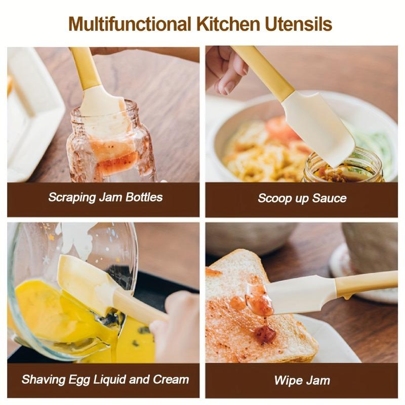 1pc 2-in-1 silicone spatula and scraper for easy cooking, baking, and mixing, perfect for frosting and cleaning