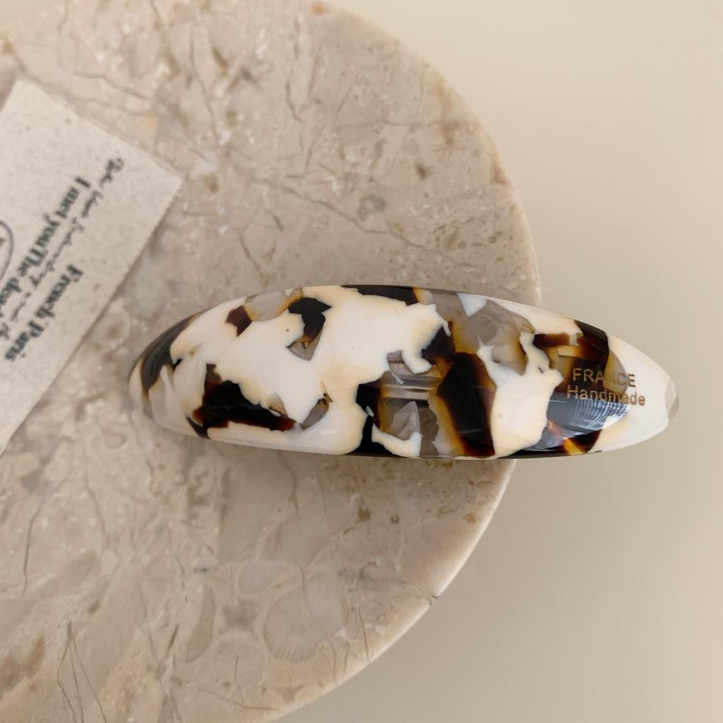 Retro Style 7.4CM Acetic Acid Oval Curved Hairpin Half Tied Ponytail Clip Spring Clip Hair Accessories