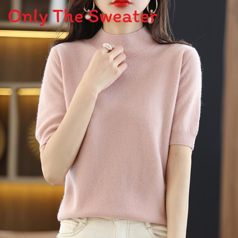 Womens Slim Fit Knit Tshirt With Splicing Detail For Casual Office Wear
