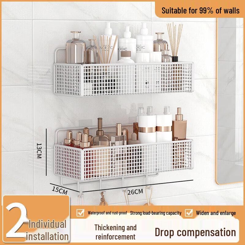 LIEI No-Drill Wall-Mounted Bathroom Storage Shelf