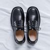 Fashion New Men Leather Platform Oxfords Lace-up Thick Male Business Derby Shoes Casual Buckle Loafers Mens Square Toe Formal Dress Shoe