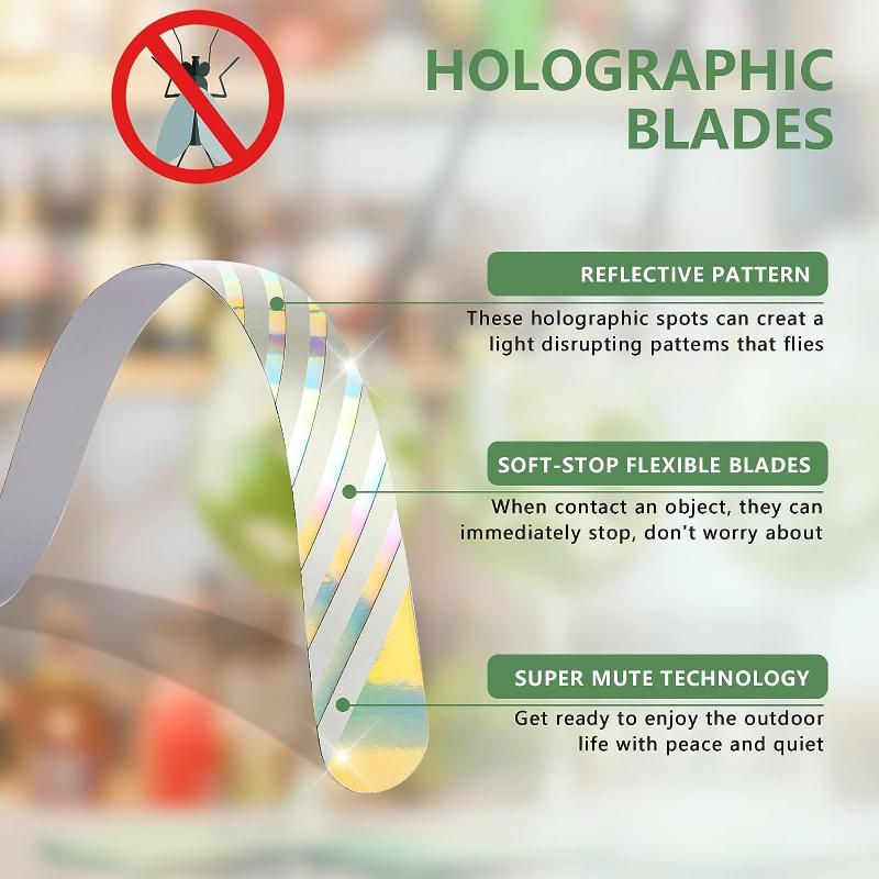 2pcs Fly Fans for Tables, Practical Fly Repellent Fan with Soft Blades, Soundless and Portable Fly Fan Keeps Your Food Clean