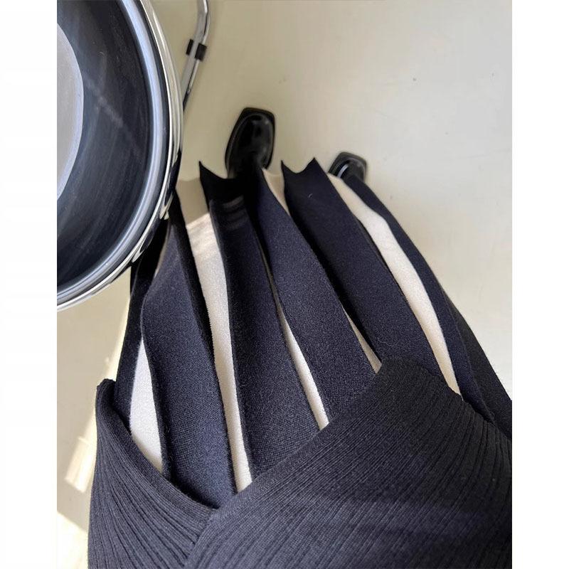 Colorful High-waisted Knitted Half-body Skirt Autumn and Winter Women's Skirt Color Blocking Loose Medium-length A-line Skirt