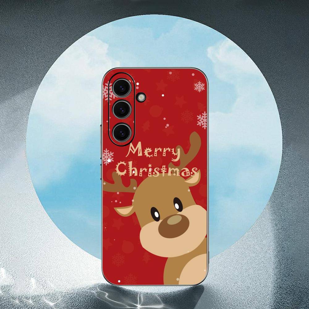 Christmas Deer For Samsung Galaxy S23 S24 S25 Ultra S22 Plus S21 Black Soft Case Waterproof Soft Case
