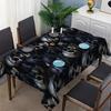 Ein Gothic-Totenkopfmuster - Dunkle elegante quadratische Tischdecke aus Polyesterstoff, geeignet für Halloween-Partysxzj