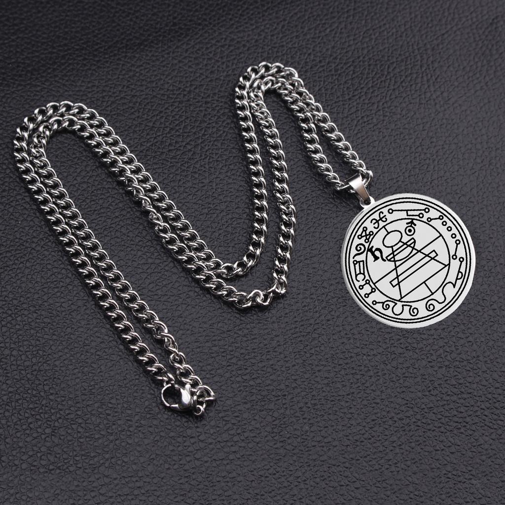 Šalamounova tajná pečeť Ochrana Mystika Amulet Šperky Nerezová ocel Laserem značený Přívěsek Náhrdelník
