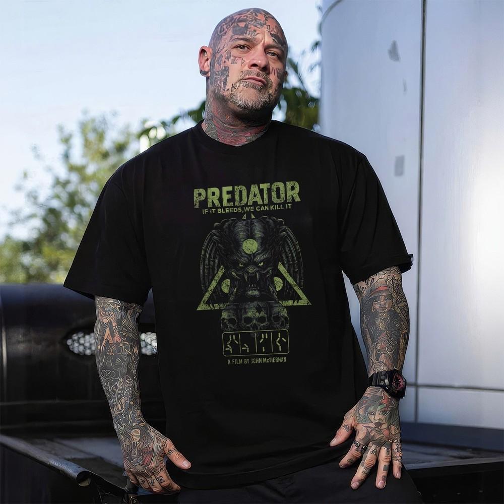 Vintage Retro Predator Arnold Classic Film Action T Shirt 90s 80s Mens
