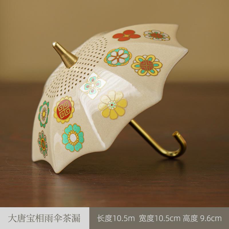 

Creative umbrella tea drain ceramic tea separation filter home desktop tea table decoration