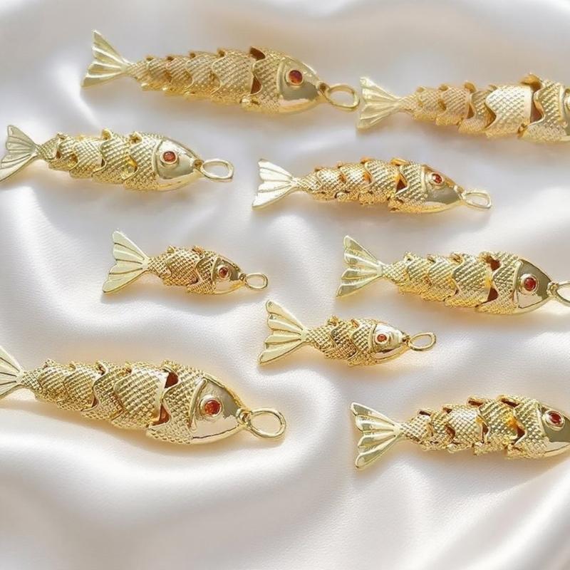 Geometrics Fish Alloy Pendant Jewelry Crafting Supplies for Handmade Necklace Bracelets Earring Accessories Creation