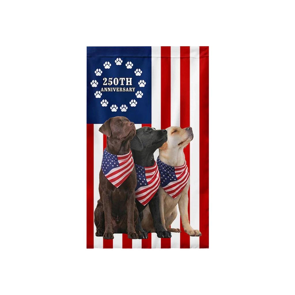 250 Years Commemorative Garden Flag Single Sided 30X45cm Patriotic Dog Design Durable Polyester Outdoor Decorative Banner