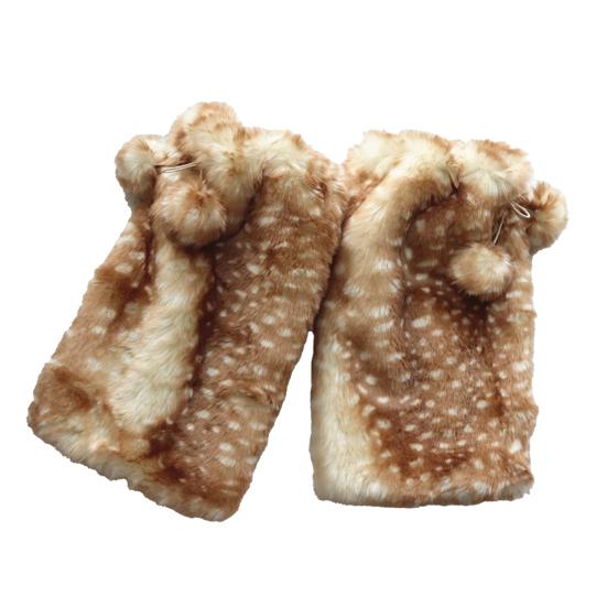 Winter Hat with Cartoon Deer Ears Plush Lining Ear Protection Hat Thickened Warm Adjustable Fit Leg Warmers Winter Wear