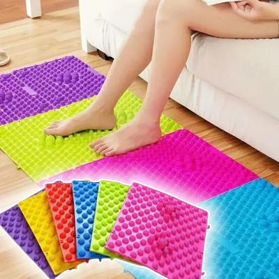 Colorful Interlocking Reflexology Foot Massage Pad Acupressure Blood Circulation Foot Pain Stress Relief Portable Relaxation Mat