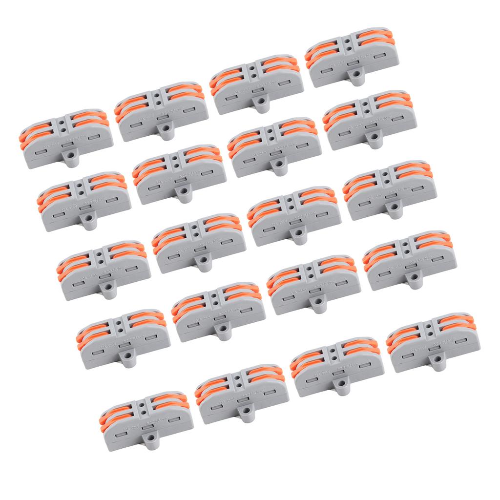 20Pcs Lever Nut Wire Connectors Quick Compact Splice Conductors Push in Terminal Block 223?2P