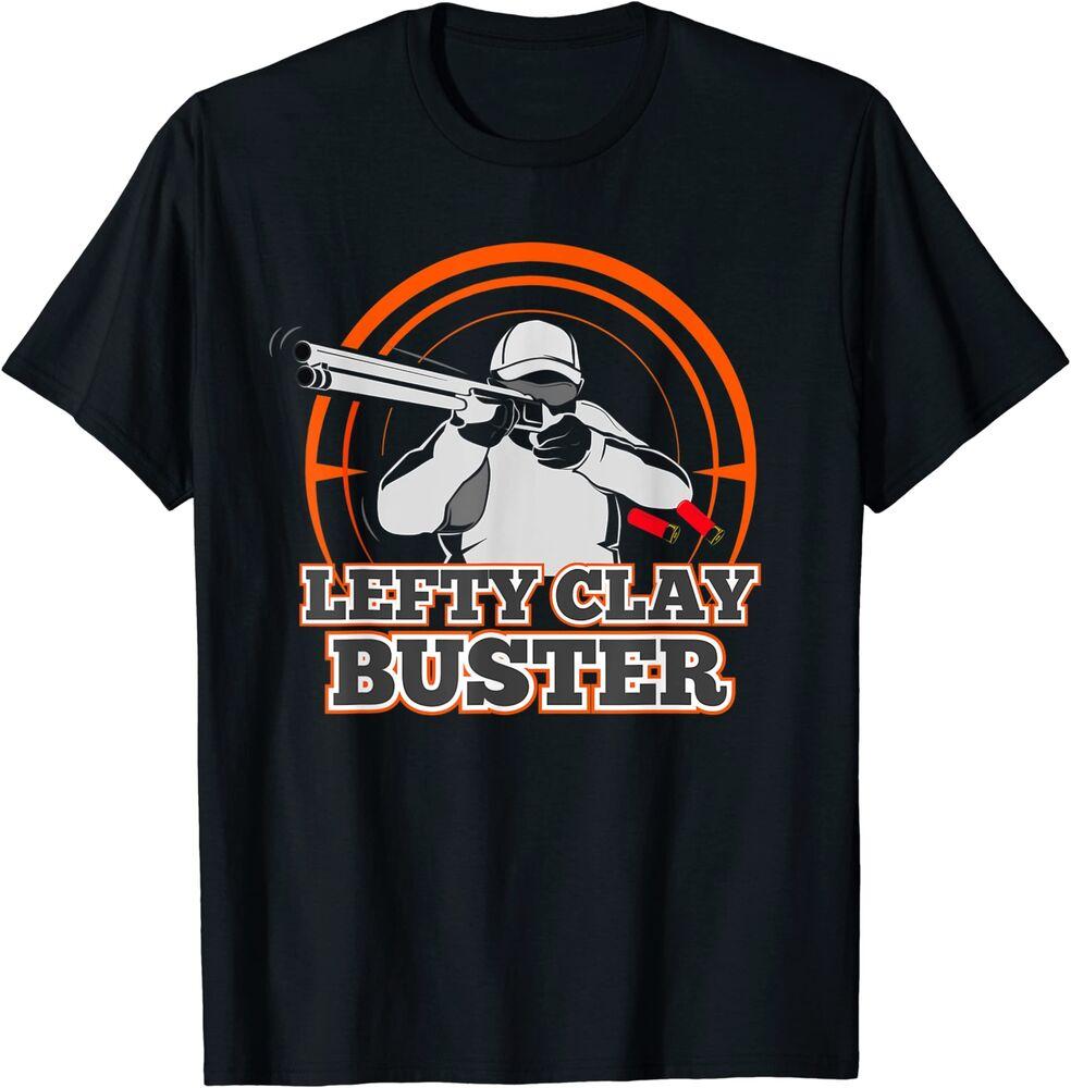 Футболка для левшей Clay Buster для скита-стрельбы Футболка с изображением дробовика для траповой стрельбы Унисекс S