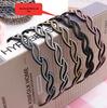 Hollow Willow Leaf Rhinestone Non-Slip Headband with Diamond Wave Design