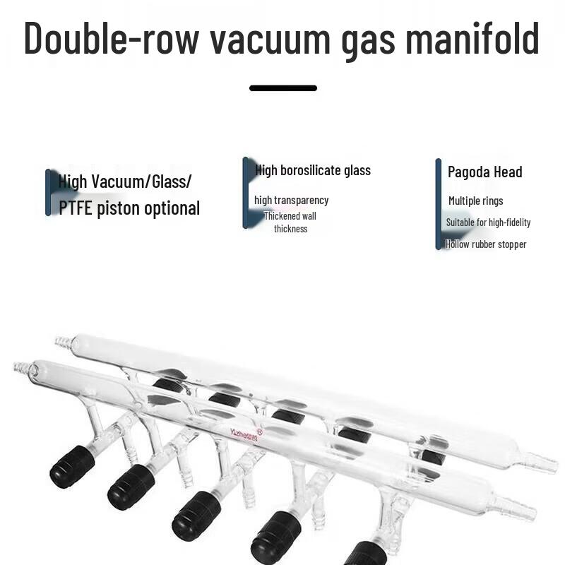Doppelter Verteiler für Vakuumgas mit PTFE-Hähnen