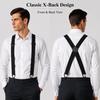 Adjustable Men's 3.8cm Wide X-Shaped Work Suspenders with 3 Clips