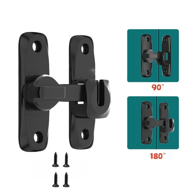 Thickened Alloy Door Latch - Hasp Anti-Theft Bathroom Lock with No-Punch Bolt