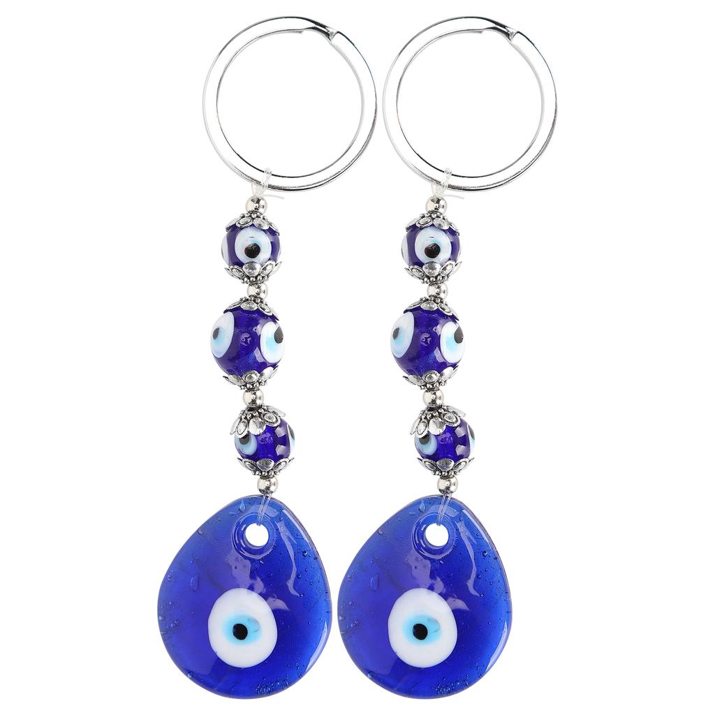 2 ცალი Lucky Eye Keychain ლურჯი თურქული ამულეტი გულსაკიდი მძივები გასაღებები სამკაულები სადღესასწაულო საჩუქარი ხელნაკეთობა