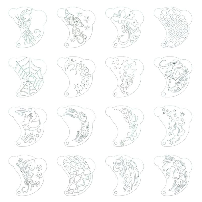 Face Art Templates with Smooth Surfaces Drawing Stencils for Easy Cleaning and Professional Cosmetic Applications