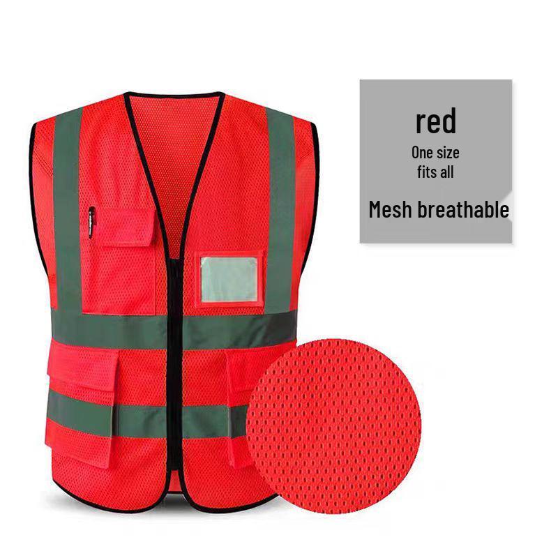Reflective Logo Safety Vest - Breathable Summer Construction & Volunteer Gear