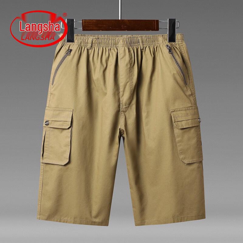 Men s Summer Loose Multi-Pocket Capri Shorts 3XL