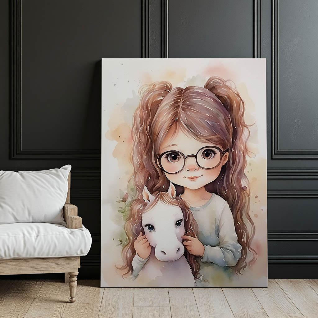 Dziewczynka Z Konikiem Dziewczynka Z Konikiem, 70X100 Cm, Bez Ramy, Papier Matowy 230 Gsm