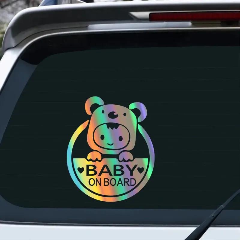 For Fiat JAC Chevrolet Ford GEELY Jeep Auto Universal Accessories Baby On Board Car Warning Stickers Creative Cartoon Decal