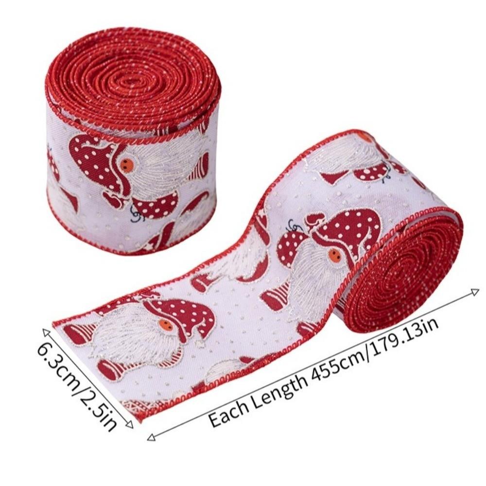 DIY Accessories Christmas Tree Ribbon Lmitation Linen Burlap Ribbon Fabric Swirl Ribbon  Xmas Gift