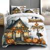 Halloween Three-piece Bedding Set Quilt Cover Pillowcase Brushed Fabric Thickened