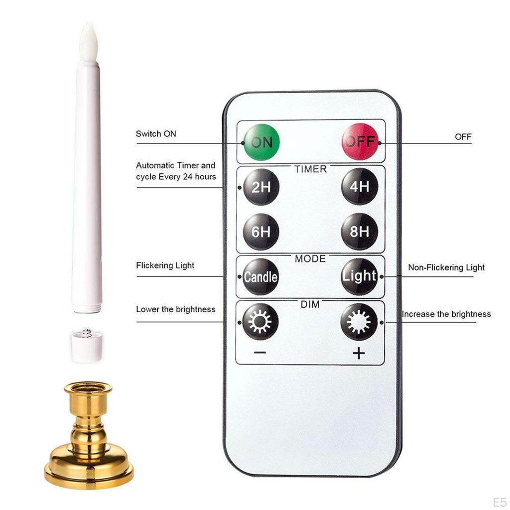 3D Wick Electric Flameless Taper Window Candle Light with Remote Home Decor