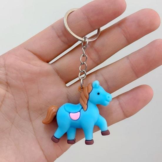 1/2Pcs Keychain Zodiac Horse Design Compact Mini Size Handmade Key Chain Bags Backpacks Wallets Cars Accessories