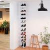 Tension Shoe Rack, 12-Tier, Slim, Entryway Shoe Storage, Space-Saving, Utility Model Patented, One-Touch Tension Mount, 22cm Wide X 23cm Deep