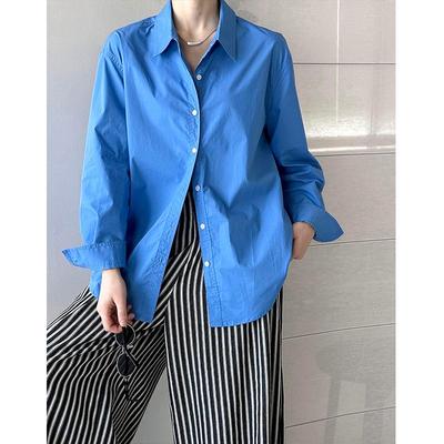 Camisa informal de manga larga con solapa holgada estilo coreano Juzhi 2025 para mujer - Colección de principios de primavera
