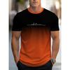 Men's Summer Letter Pattern Printed T-Shirt Men's Breathable Comfortable Simple Round Neck T-Shirt Outdoor Sports Casual Top