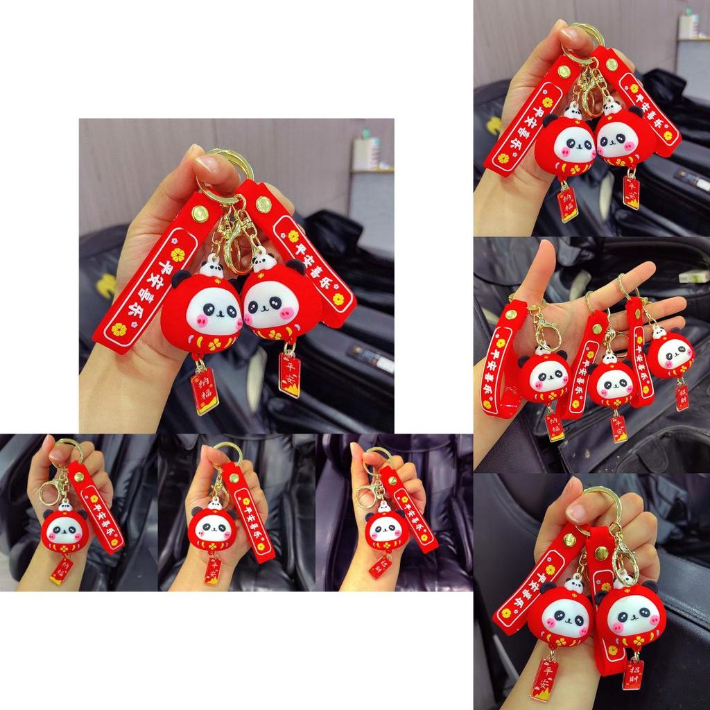 Cute Silicone Daruma Panda Keychain Charm Ideal Bag Accessory And Gift
