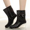 Botas de nieve de estilo punk para mujer, botas de lluvia antideslizantes, zapatos de agua con cuña para exteriores