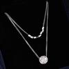 D Color Vvs1 6.5mm S925 Sterling Silver Bubble Moissanite Necklace for Women Bilayer Simple Pendant Jewelry Christmas Gift GRA