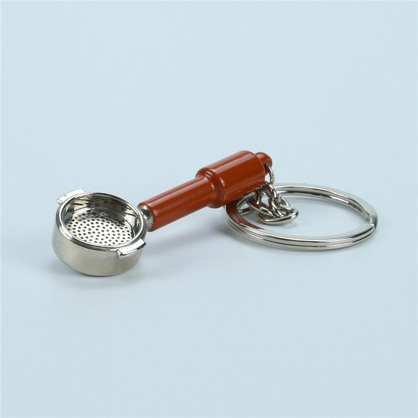 Creative Barista Coffee Tamper Keychain Coffee Machine Handle Moka Pitcher Keyring Portable Coffeeware Espresso Accessories Gift