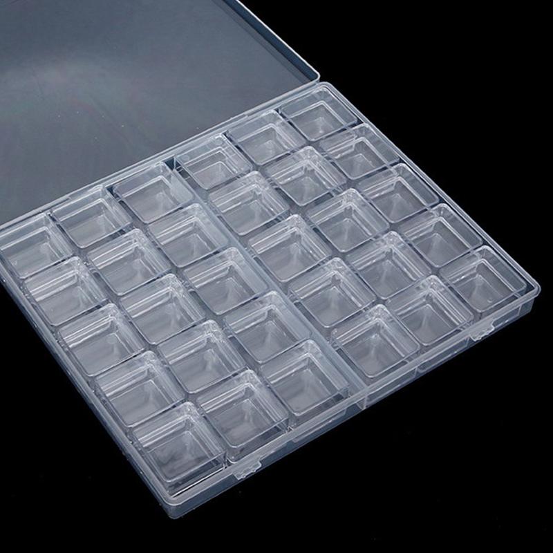 Transparent Organizer Nail Art Container Beads  Organizer Nail Art Storage Box Multifunctional Small Grid Storage Box