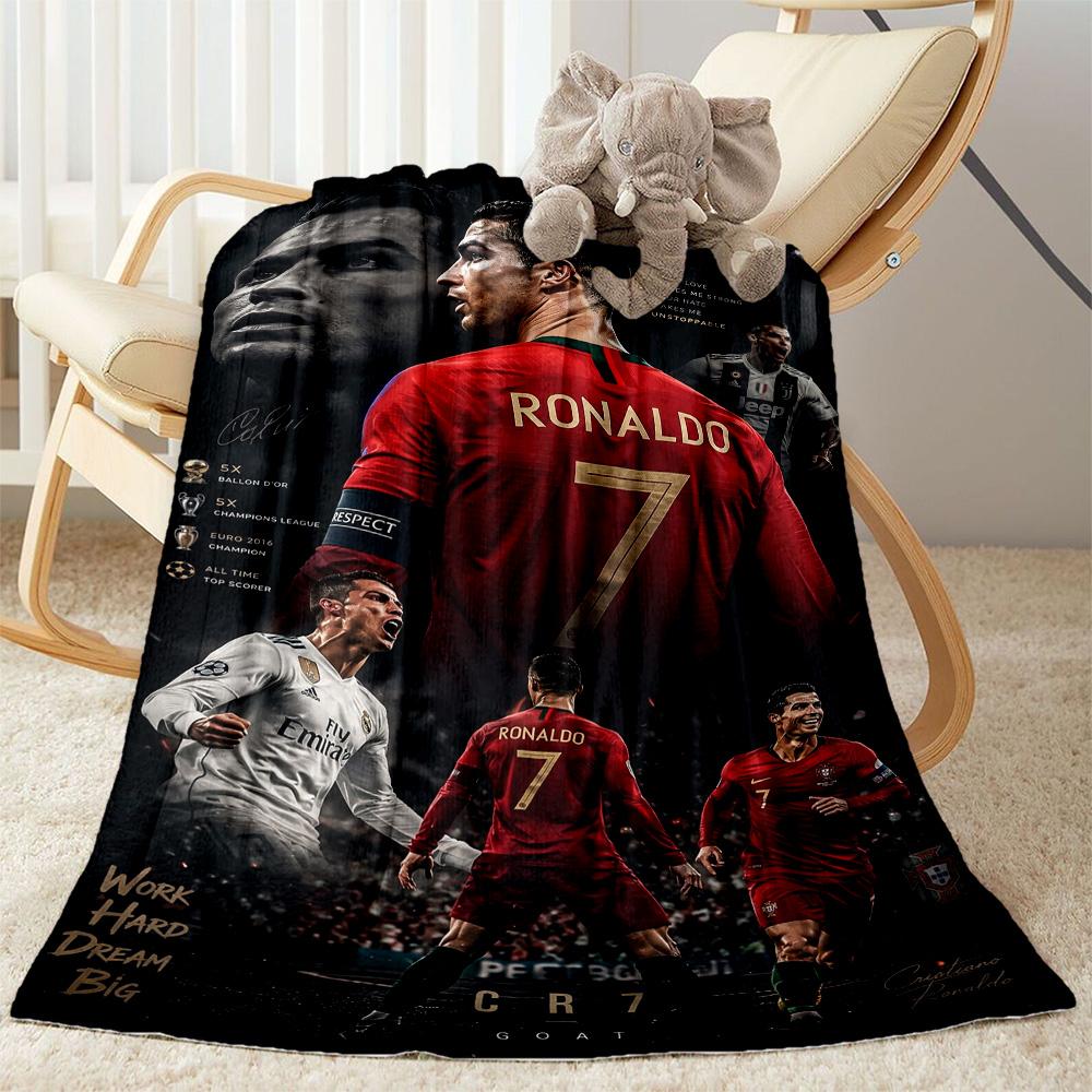 Ronaldo's Legacy Soccer Blanket Warmthful Decor Suitable for Bedding Picnics Seaside for All Occasions Warmthful Decor
