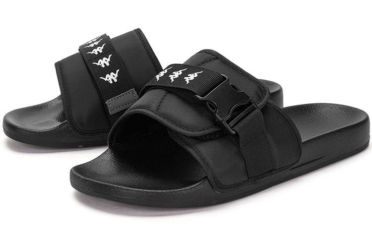 Men's Slippers Kappa Slip Resistant Slide Slippers Unisex Black